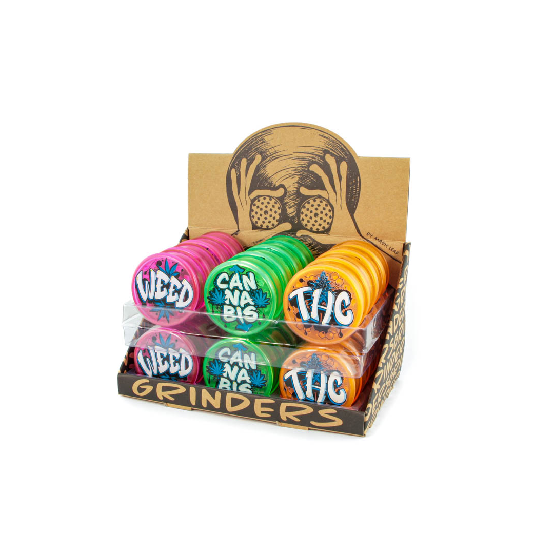 Amsterdam Plastic Grinder 53mm Weed THC Cannabis x 24