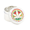 Rasta Leaf Four Piece Silver 52mm metal Grinder 12 Pack