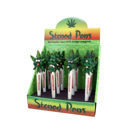 White Pen with Cannabis Amsterdam Leaves – Pack of 12