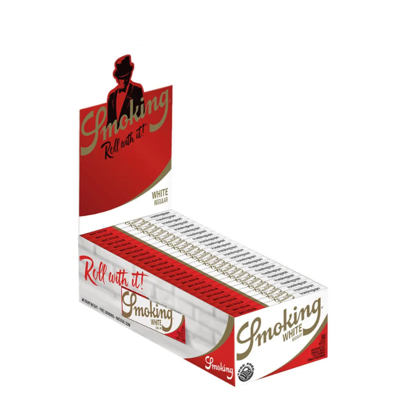 New Smoking White Regular Rolling Papers, BOX/50 Booklet