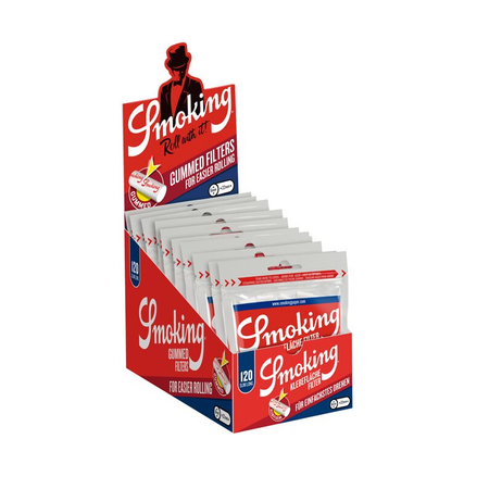 Smoking Slim Long Filters, Gummed, 6 x 22 mm, 120 per bag - 1 box - 10 bags