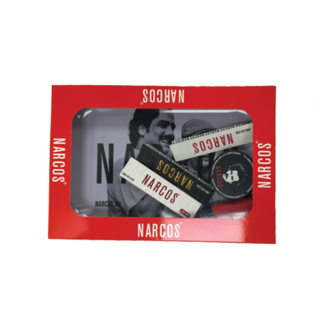NARCOS ROLLING TRAY WHITE EDITION GiftBox Medium 19cm x 29cm Lighter / Grinder/ Kingsize Paper
