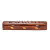 Wooden Coffin Incense Stick Cone Burner Holder Stand with Storage Compartment Ash Catcher