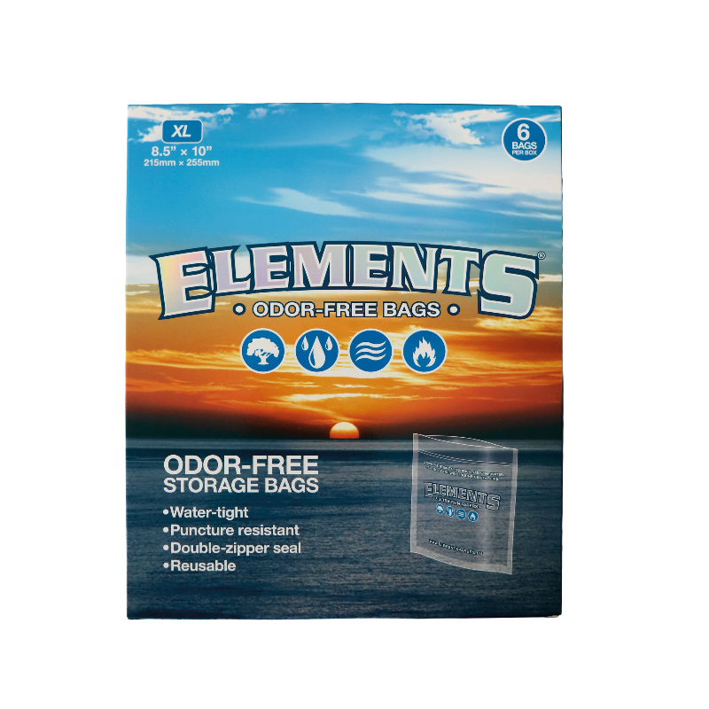 Elements Odour/Smell Free Storage Bags Sacks XL 8.5" x 10" – 6 Bags Per Box