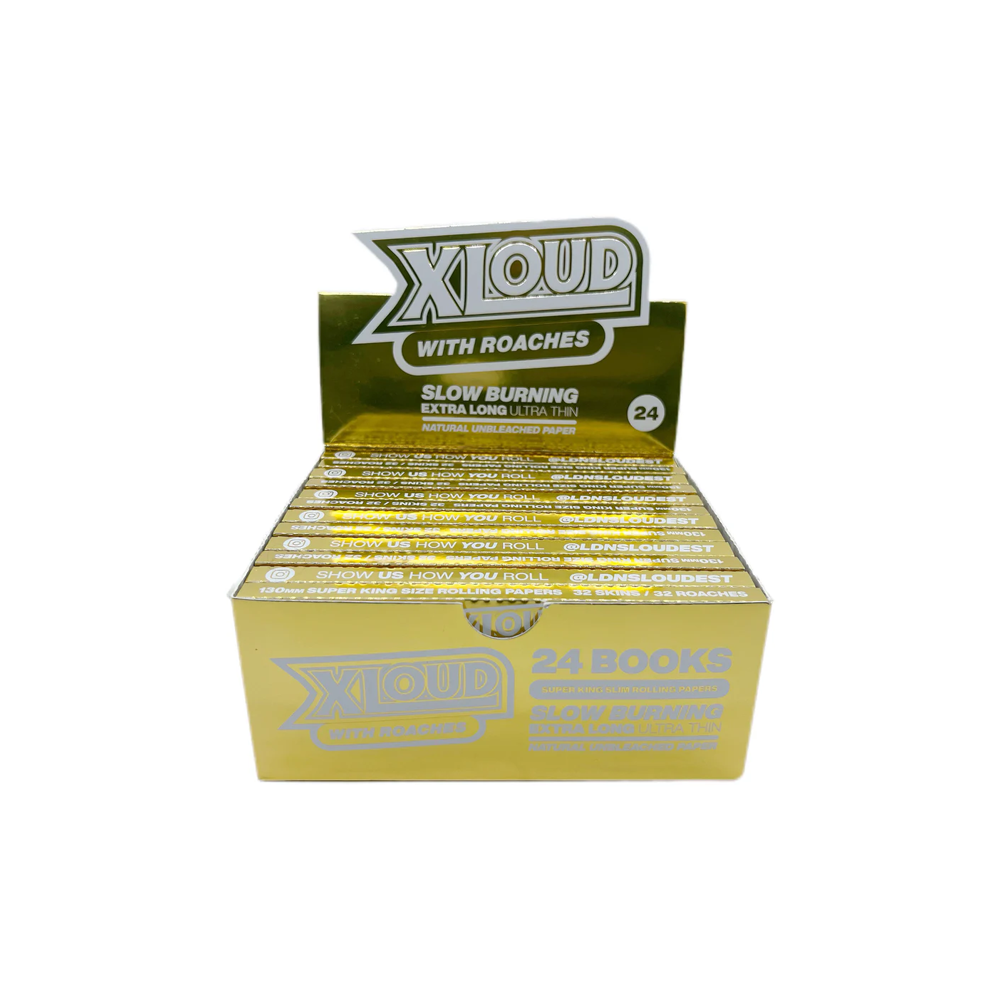 Xloud Natural Gold Extra Long Thin Paper with Roaches 24pck