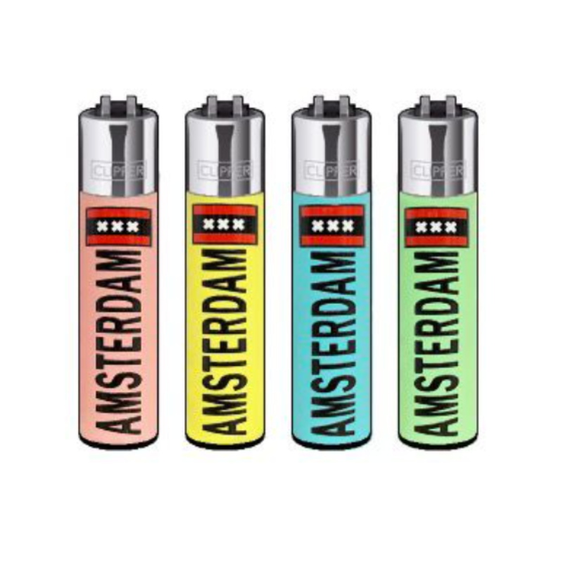 Exclusive Clipper Classic Large Lighter XXX-Amsterdam X 48 lighters
