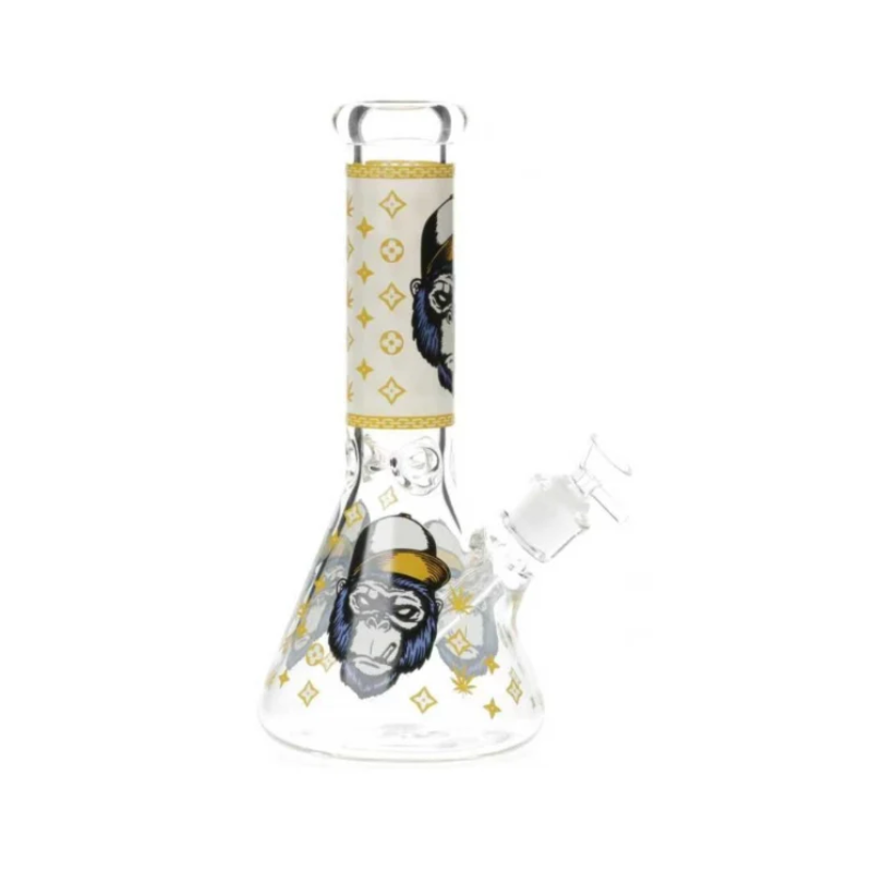 Glass Gorilla Yellow Glow in Dark Beaker Bong 7mm-30cm Water Pipe Boxed