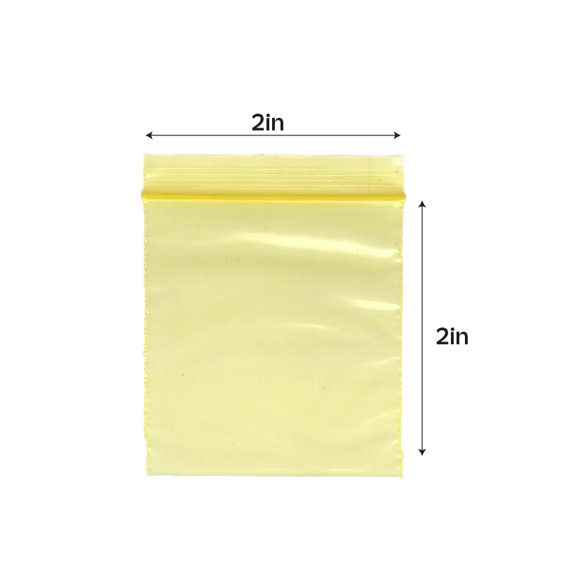 Grip Seal Sealer Zipper Bags Yellow 2 x 2 in 1 Box