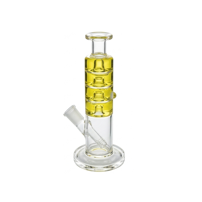 Exclusive Freezable Glycerin Coil Glass Yellow Water Pipe Bong 6 inch SS-4611