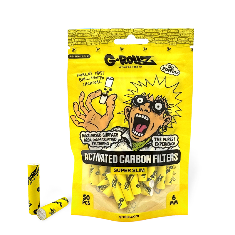 G-Rollz | Activated Carbon Filters - Ø6mm Yellow - 50 Filter Tips