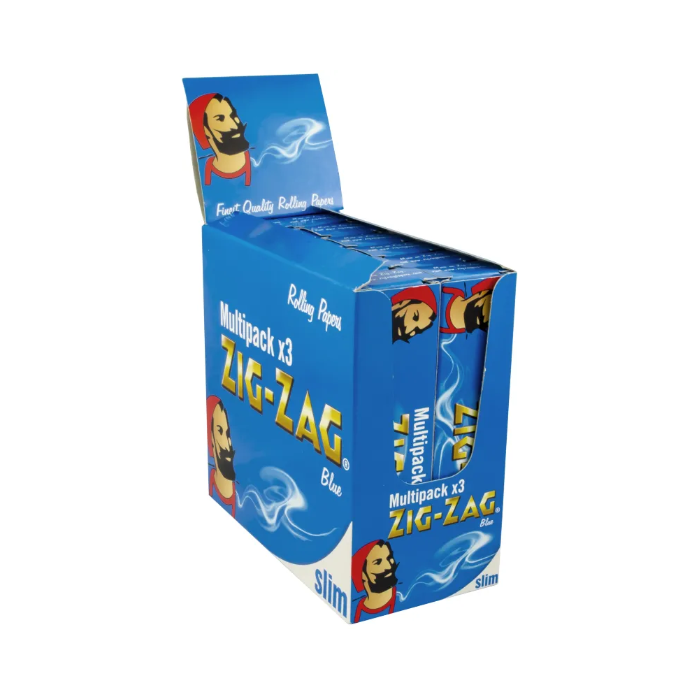 Zig Zag Blue Multipack 3 King Size Slim Rolling Papers 12 Pack