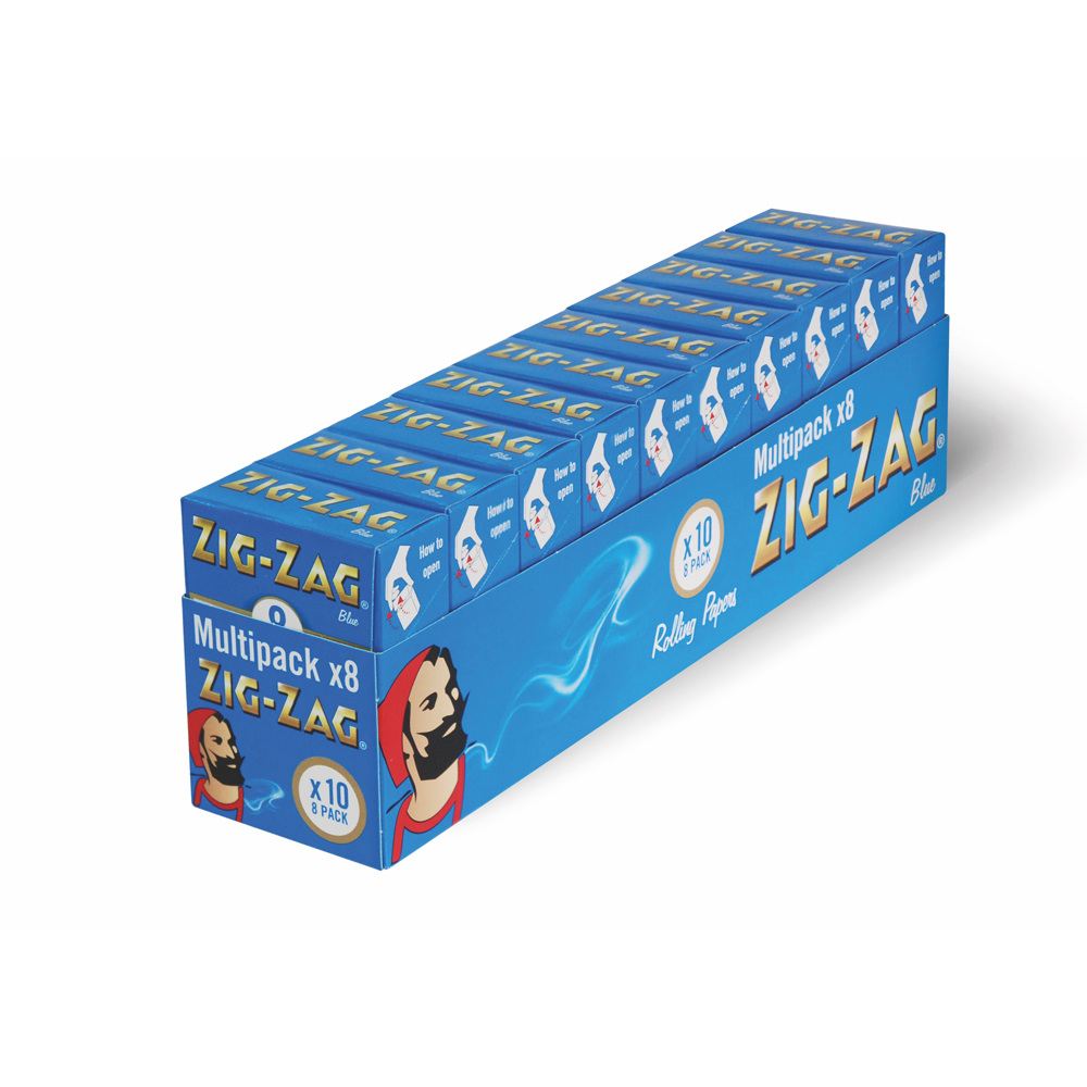 Zig Zag Blue Multipack 8packRegular Slim Rolling Papers 10 Pack