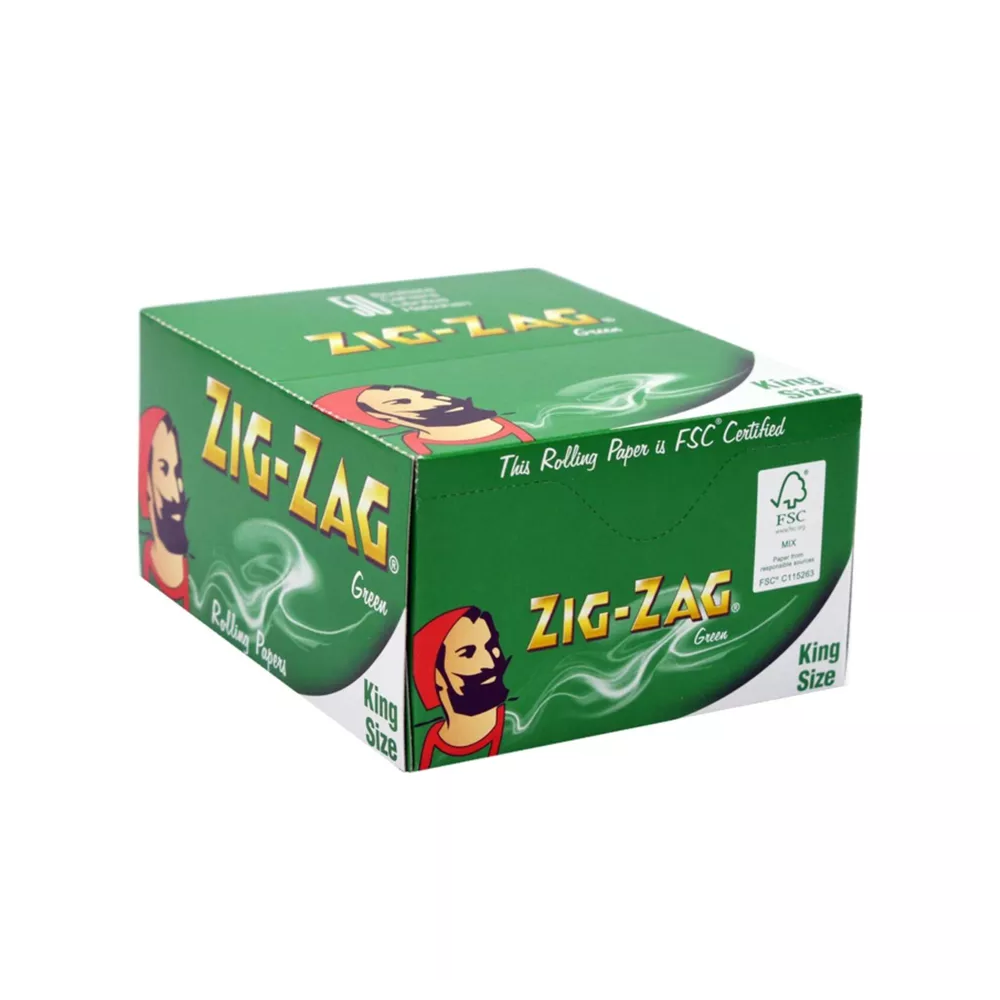 Zig Zag Green King Size Rolling Papers 50 Pack