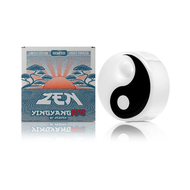 Hemper USA Glass Zen Yin-Yang Hand Pipe Boxed
