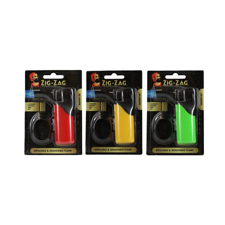 Zig Zag Refillable Jet Lighter – Assorted Colours Box of 10