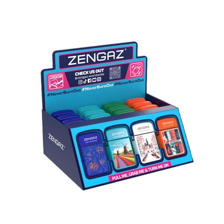 ZENGAZ AMSTERDAM Design Blue Flame Lighter 16 PCS