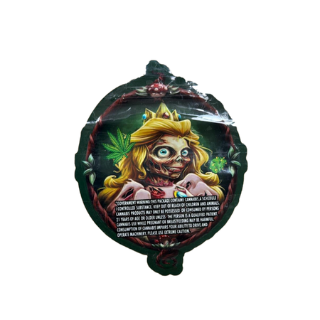 3.5g Zombi Princess Peach Mylar Bags x 100 bags (1 pack)