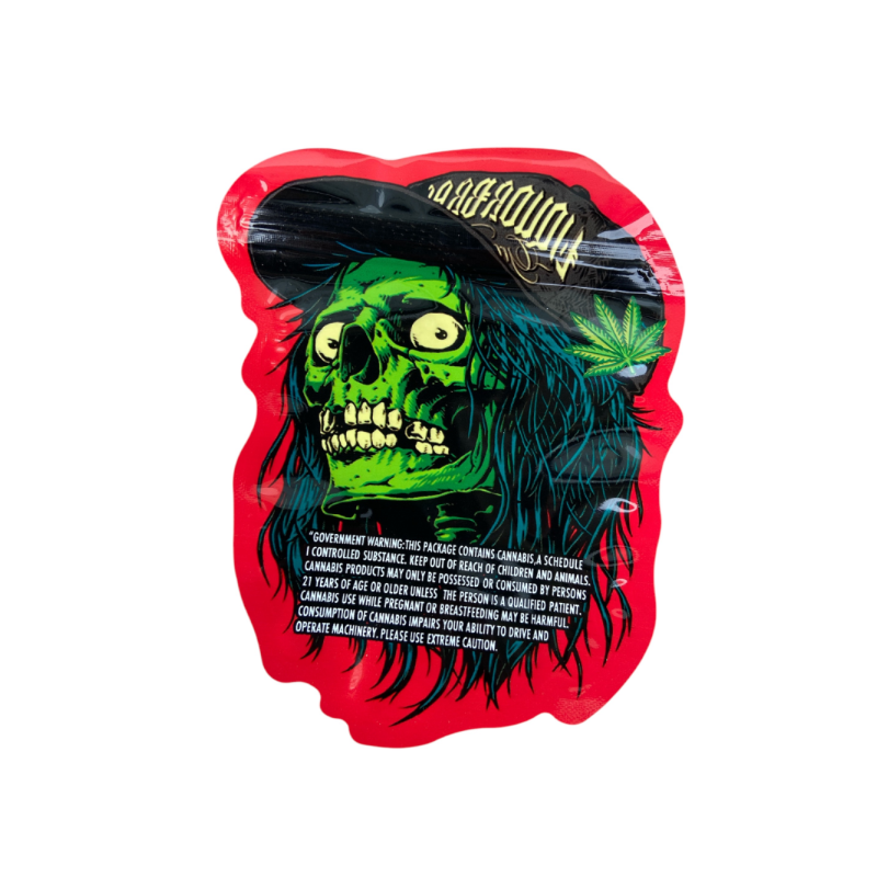 3.5g Zombi Mylar Bags x 100 bags (1 pack)