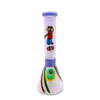 Handcrafted 8" Rasta Stripe Glass Bong with Cartoon Character Design SS-2988
