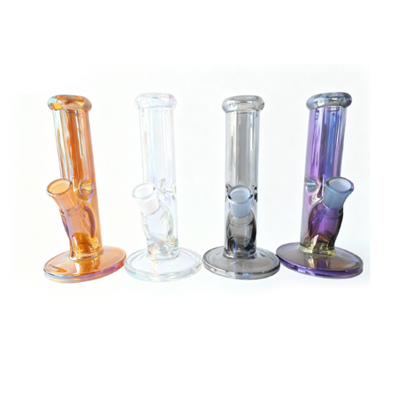 Infinite Splendor Glass Straight Tube Water Pipe – 9.75" (Colours May Vary)