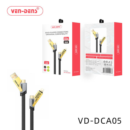 Ven Dens 4 in 1 Gold Plated Connectors Universal Compatibility 65w Cable (DCA05) x 1