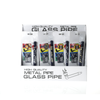 Long 10cm Metal Pipe With 5 Silver Screen Skull Assorted Colour x 24 SS-0552
