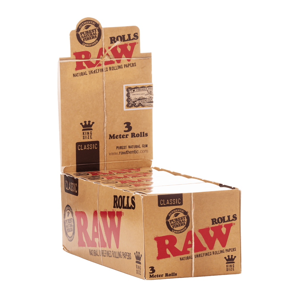 RAW Classic King Size Slim Rolls 3 Meter 12 pack