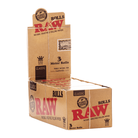 RAW Classic King Size Slim Rolls 3 Meter 12 pack