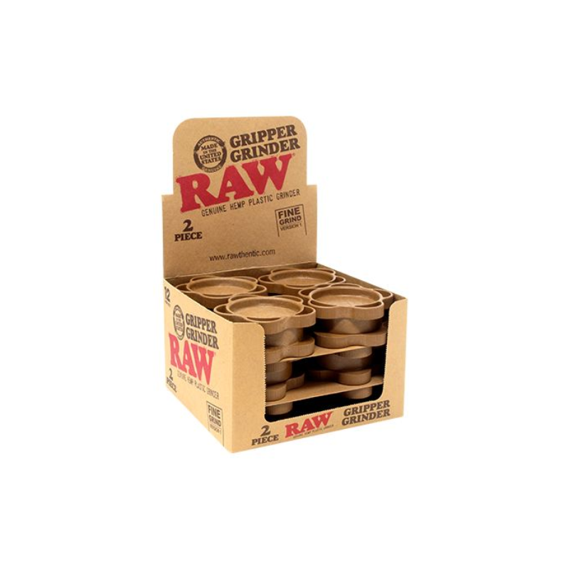 Exclusive USA RAW Gripper Grinder 2 piece hemp x 12