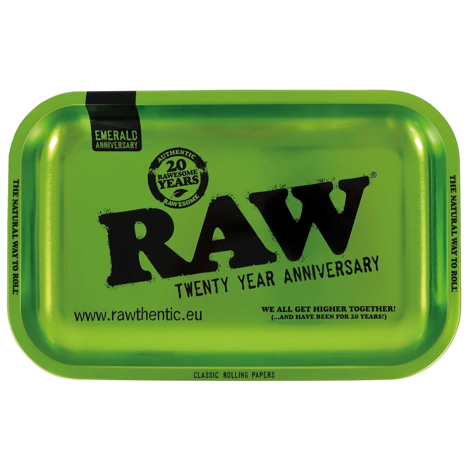 Raw Rolling Tray - EMERALD GREEN - Small 17.5cm x 27.5cm x 1